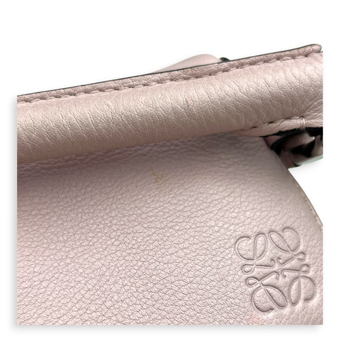 Puzzle Shoulder Bag Small Iridescent Pink in Calfskin, Silver hardware