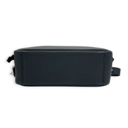 On Body Mousqueton Noir Crossbody Bag in Togo, Palladium hardware