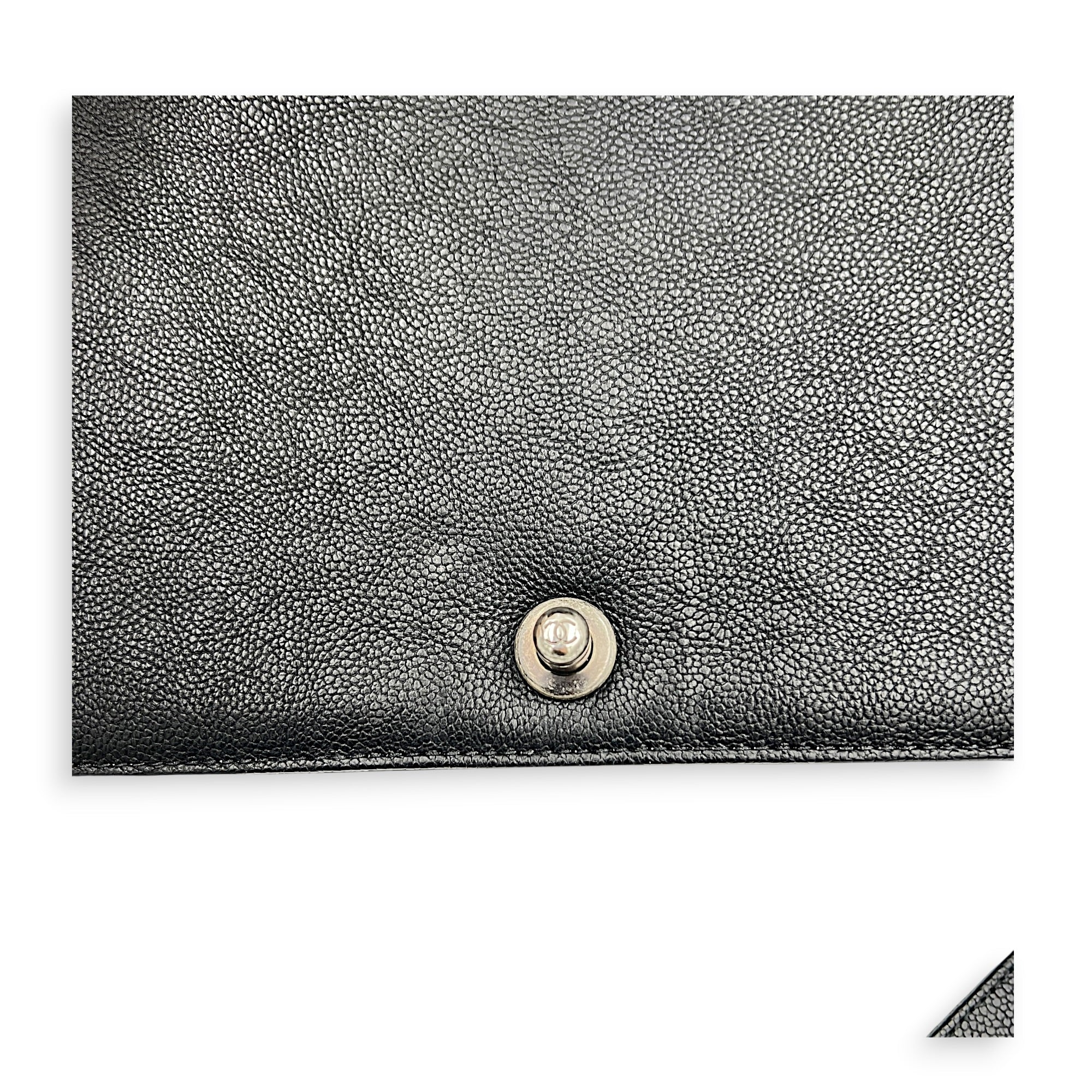 Boy Shoulder Bag Medium Black in Caviar Leather, Ruthenium hardware