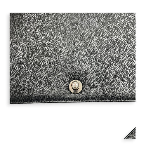 Boy Shoulder Bag Medium Black in Caviar Leather, Ruthenium hardware