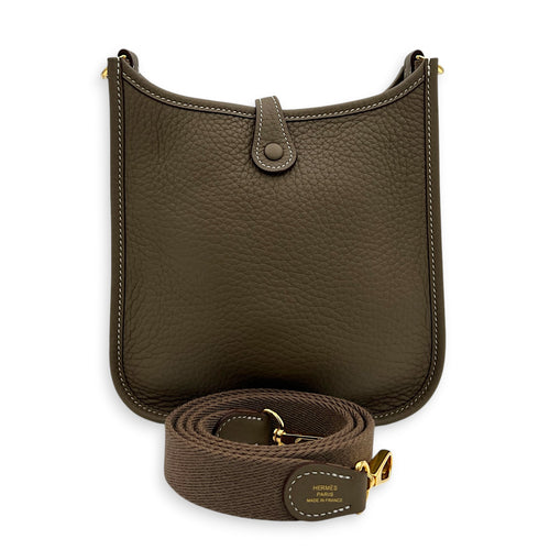 Evelyne Mini Etoupe Crossbody Bag in Clemence, Gold hardware
