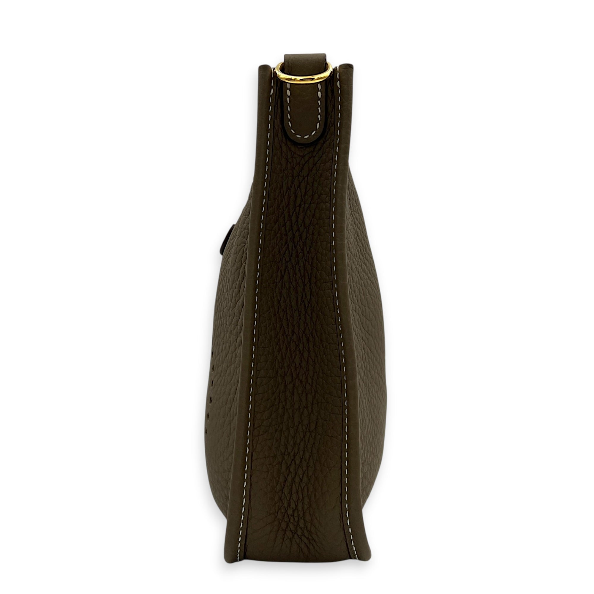 Evelyne Mini Etoupe Crossbody Bag in Clemence, Gold hardware