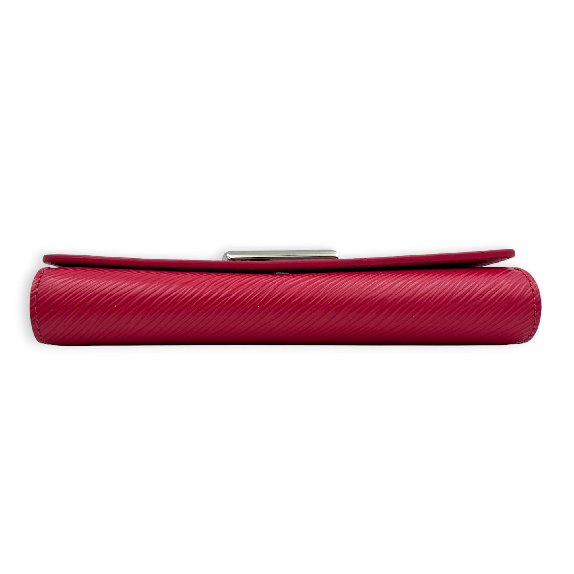 Twist Wallet Fuchsia in Epi Leather, Silver hardware