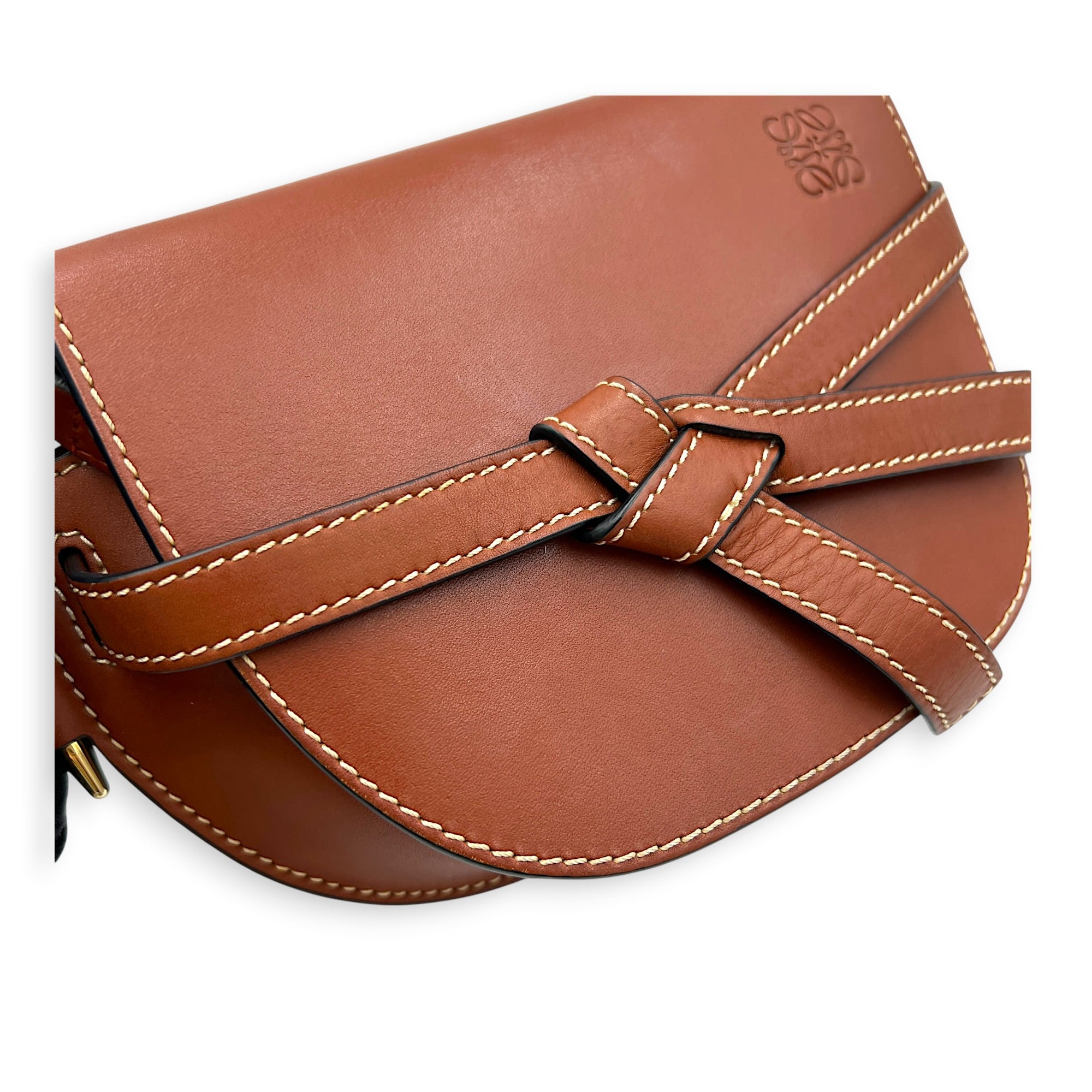 Gate Crossbody Bag Brown in Calfskin