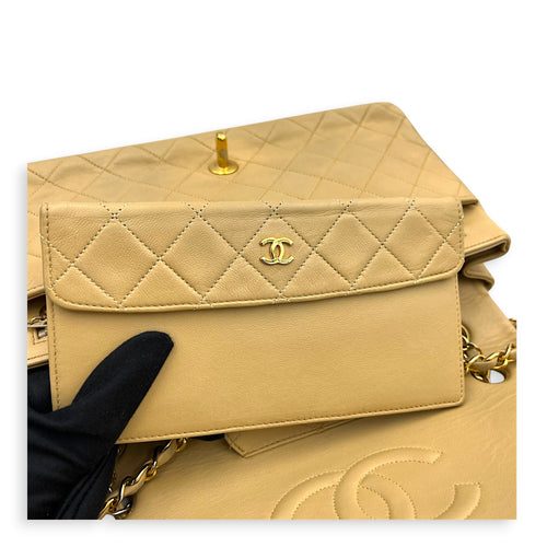 CC Shoulder Bag Beige (Recolored) in Lambskin, Gold hardware