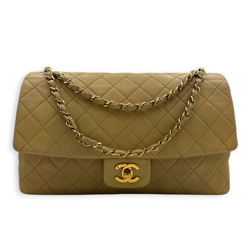 CC Shoulder Bag Beige (Recolored) in Lambskin, Gold hardware