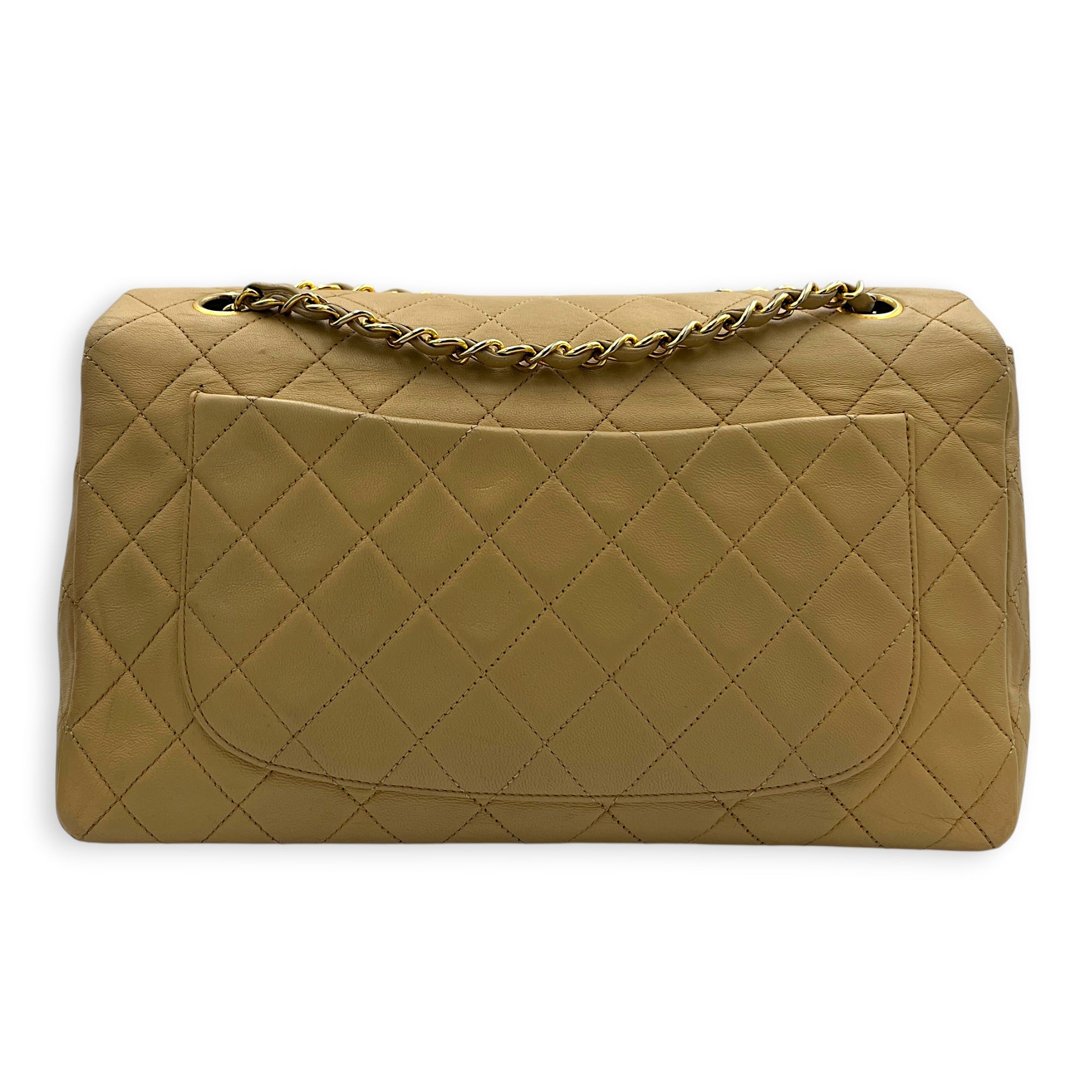 CC Shoulder Bag Beige (Recolored) in Lambskin, Gold hardware