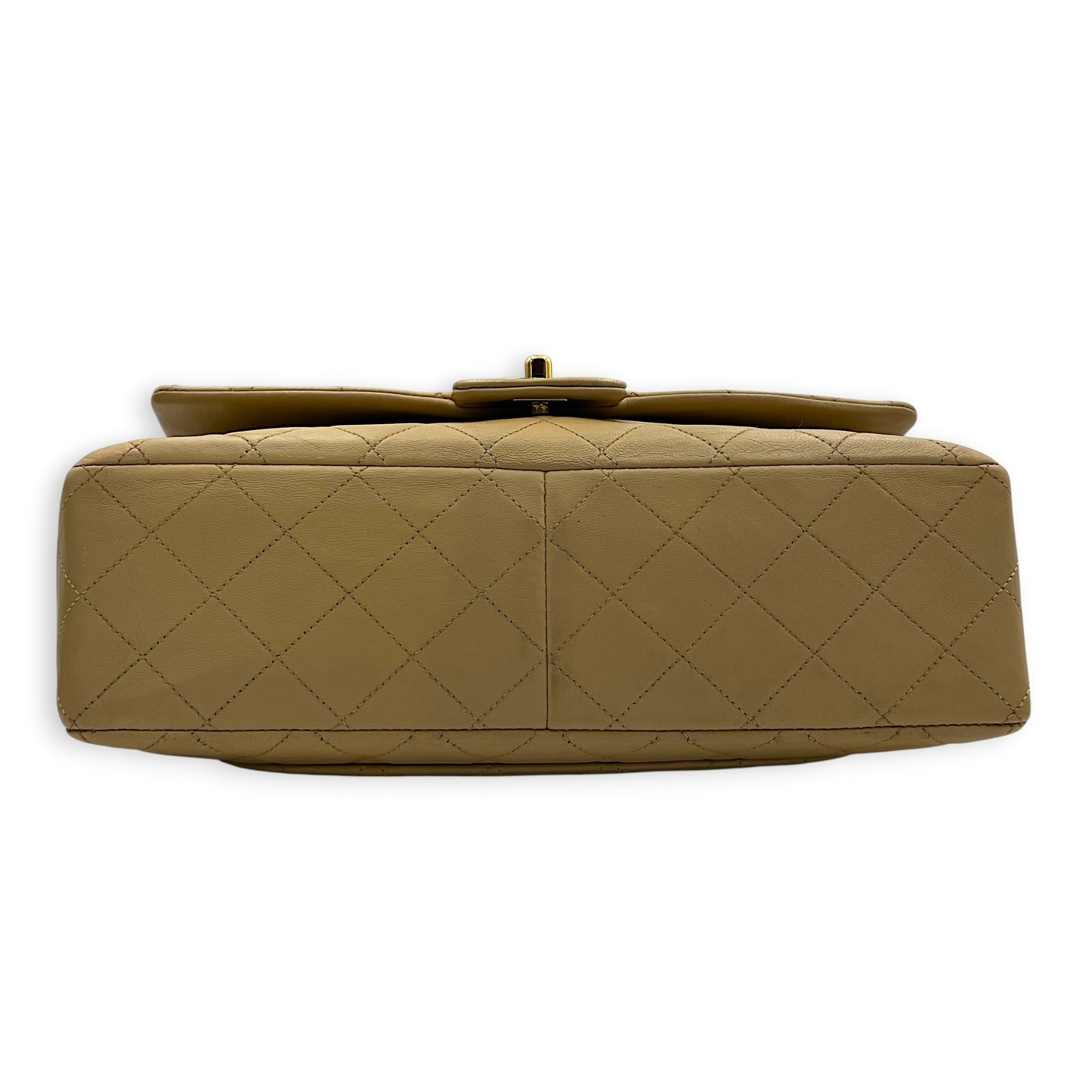 CC Shoulder Bag Beige (Recolored) in Lambskin, Gold hardware