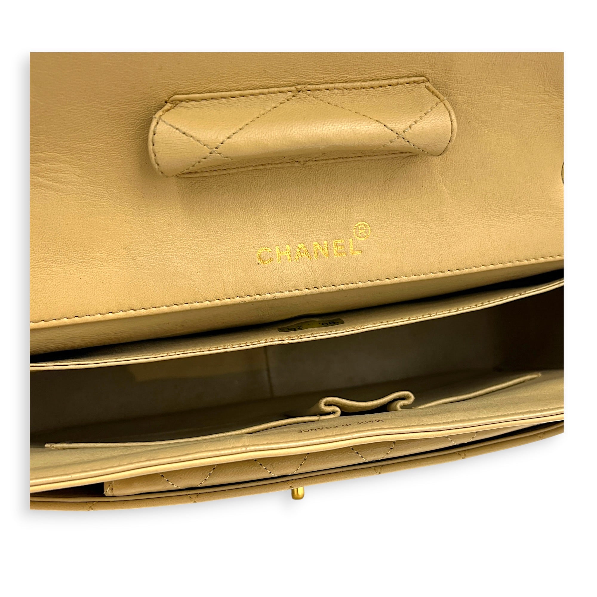 CC Shoulder Bag Beige (Recolored) in Lambskin, Gold hardware