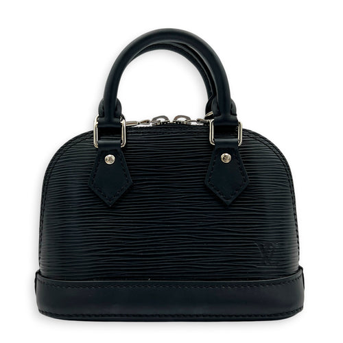 Alma Top Handle Bag Nano  Black in Epi Leather, Silver hardware