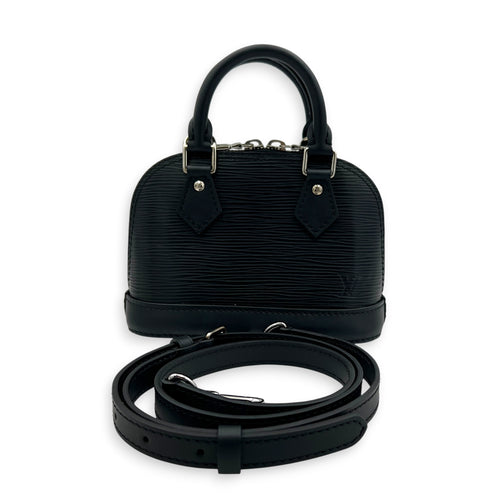 Alma Top Handle Bag Nano  Black in Epi Leather, Silver hardware
