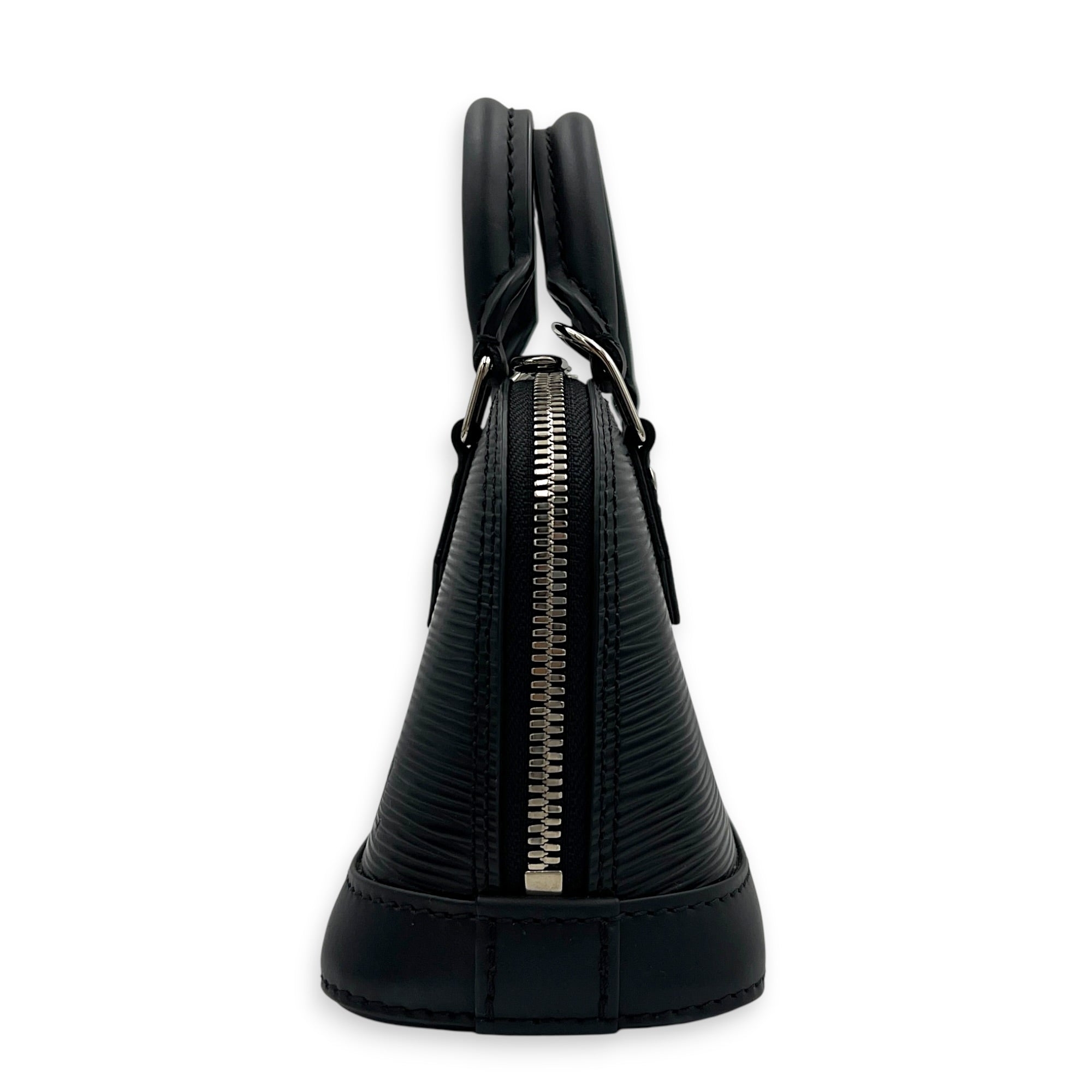 Alma Top Handle Bag Nano  Black in Epi Leather, Silver hardware
