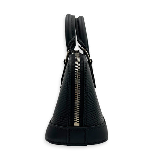 Alma Top Handle Bag Nano  Black in Epi Leather, Silver hardware