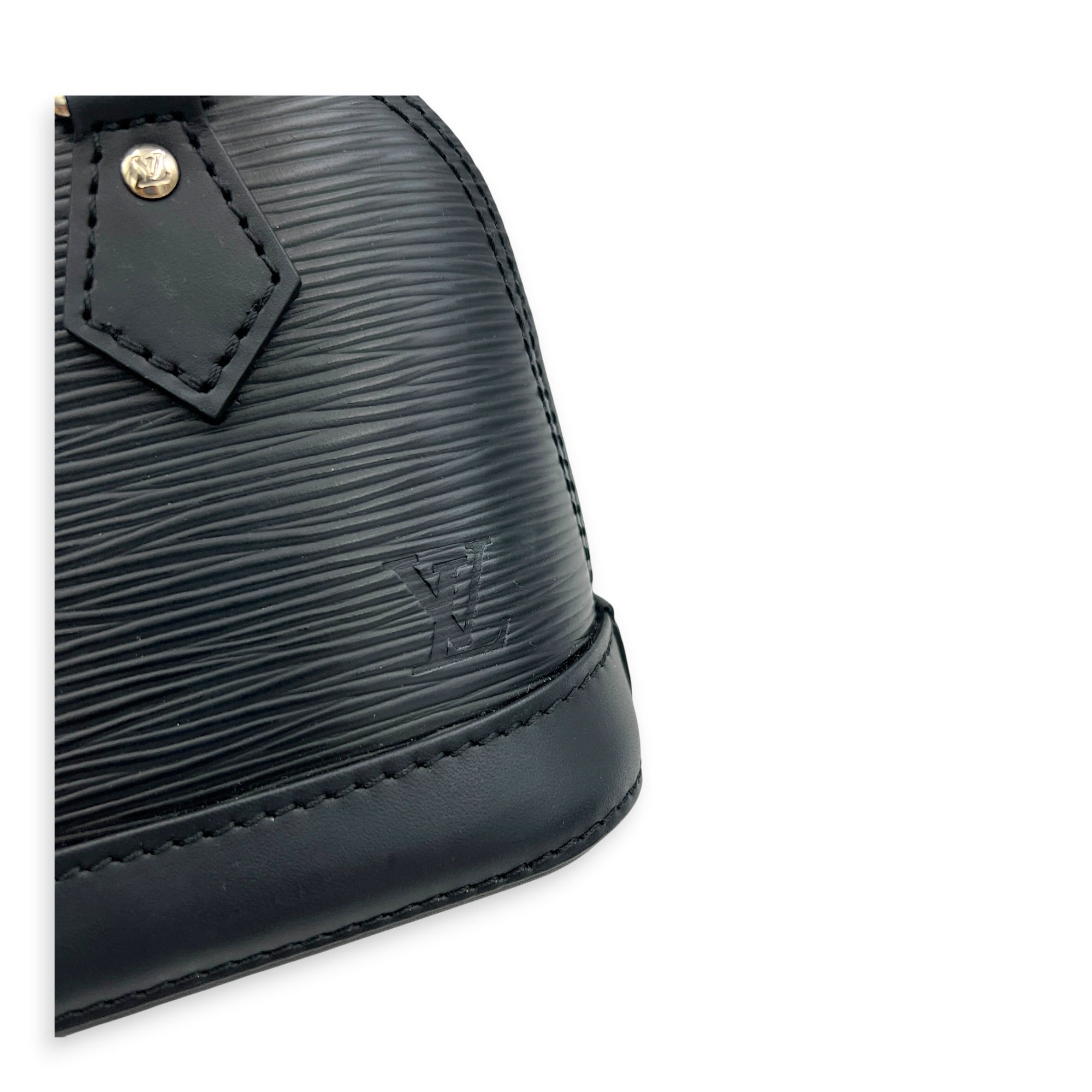Alma Top Handle Bag Nano  Black in Epi Leather, Silver hardware