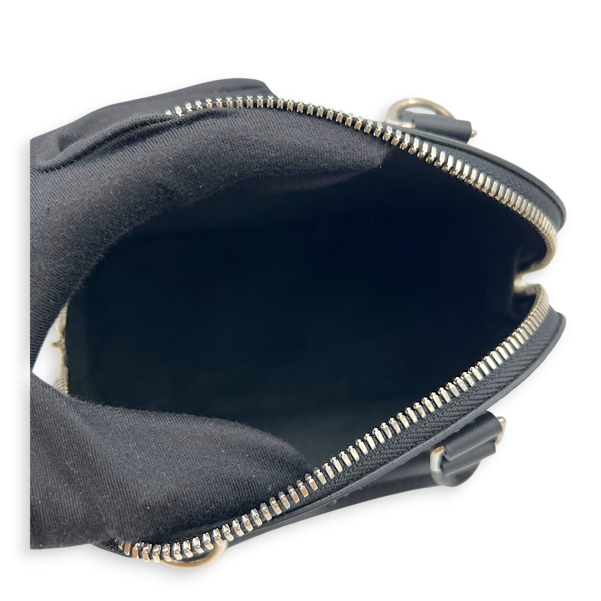 Alma Top Handle Bag Nano  Black in Epi Leather, Silver hardware