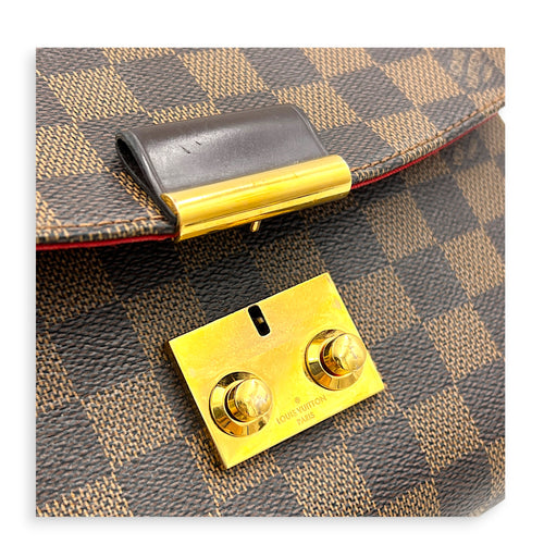 Croisette Shoulder Bag Ebene in Coated Canvas, Gold hardware