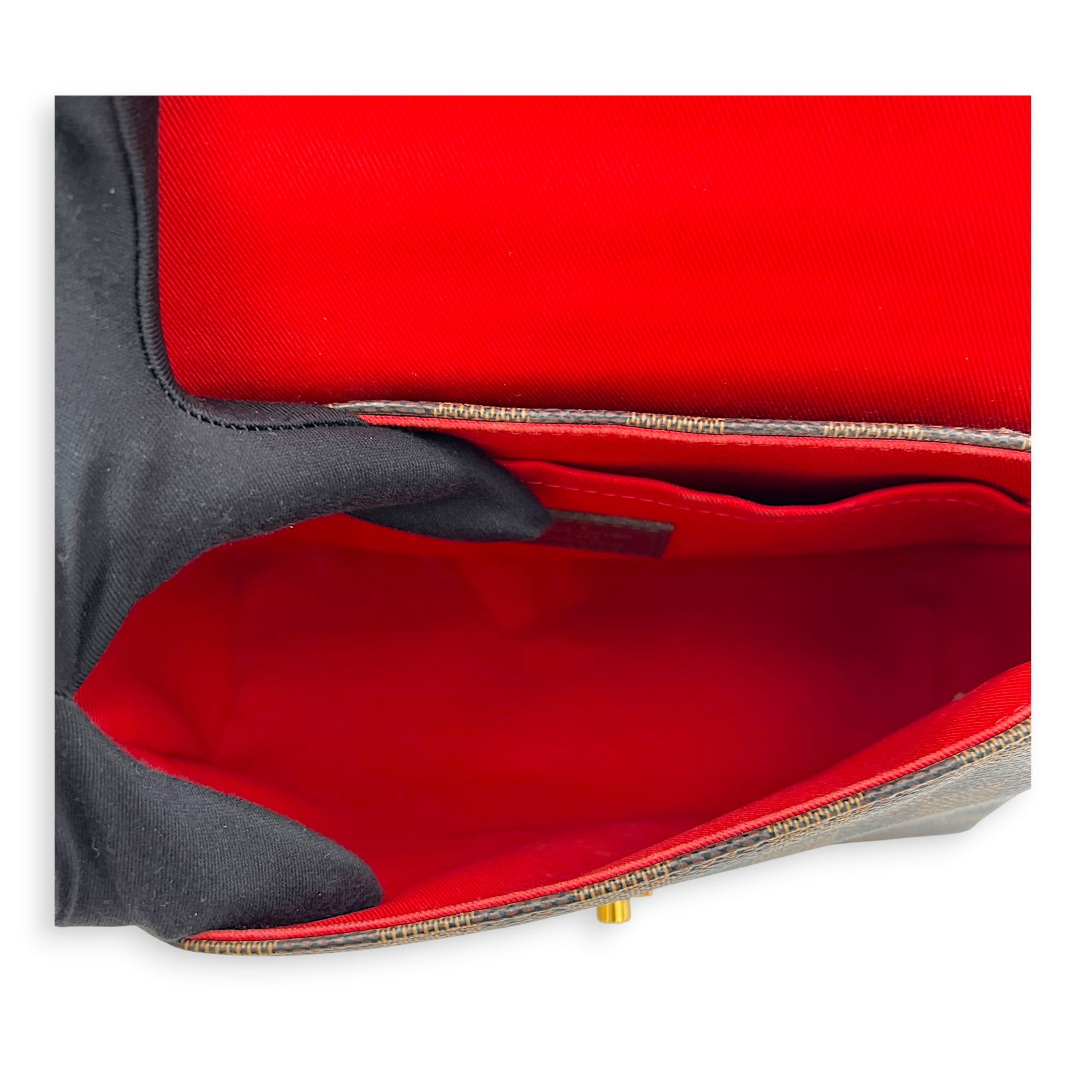 Croisette Shoulder Bag Ebene in Coated Canvas, Gold hardware