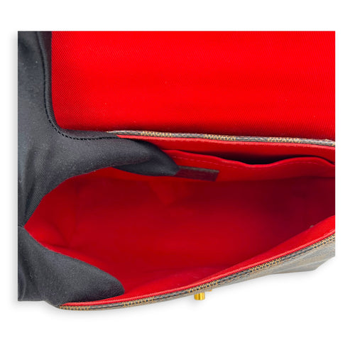 Croisette Shoulder Bag Ebene in Coated Canvas, Gold hardware