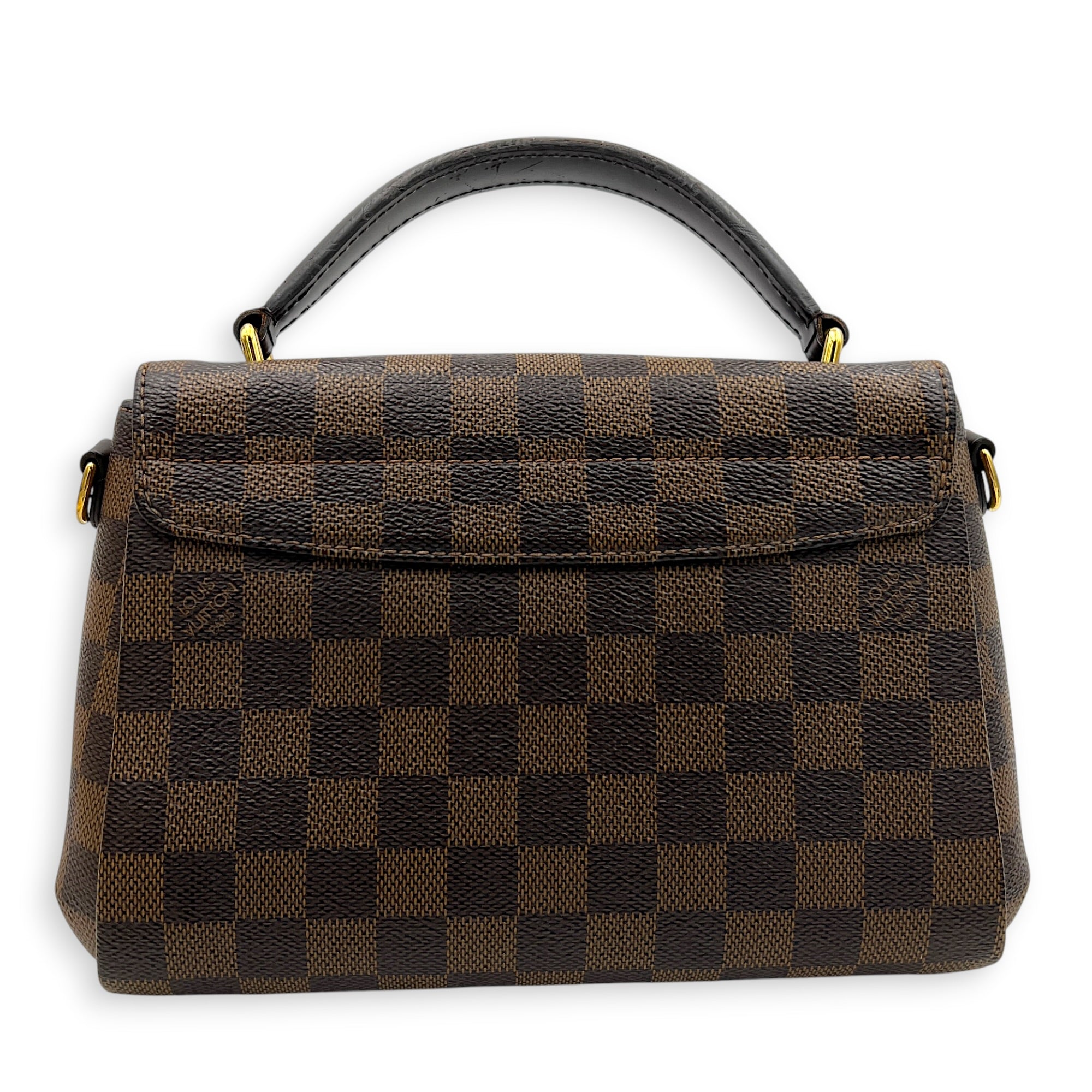 Croisette Shoulder Bag Ebene in Coated Canvas, Gold hardware