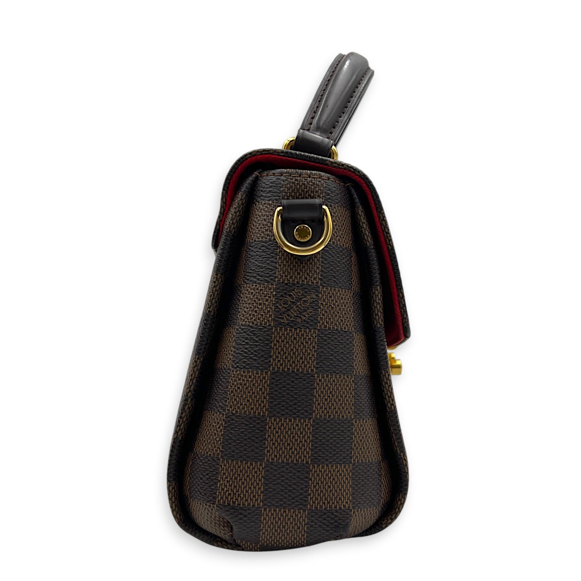 Croisette Shoulder Bag Ebene in Coated Canvas, Gold hardware