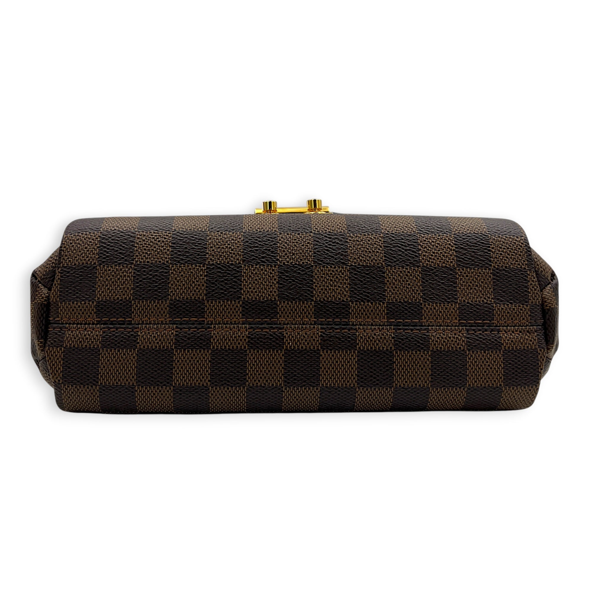 Croisette Shoulder Bag Ebene in Coated Canvas, Gold hardware