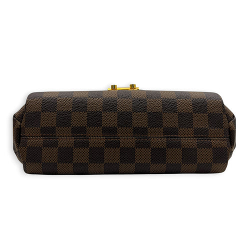 Croisette Shoulder Bag Ebene in Coated Canvas, Gold hardware