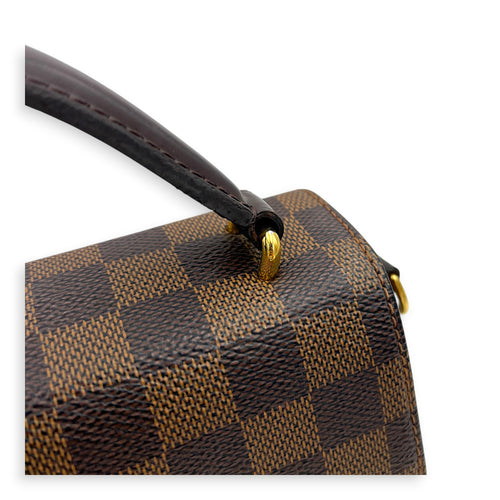 Croisette Shoulder Bag Ebene in Coated Canvas, Gold hardware