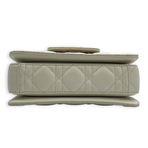 Jolie Mini White Shoulder Bag in Calfskin, Gold hardware
