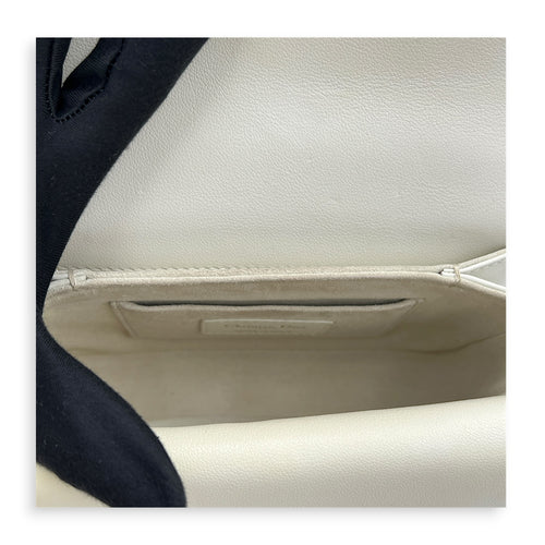 Jolie Mini White Shoulder Bag in Calfskin, Gold hardware