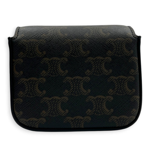 Triomphe Crossbody Bag Small Brown in Coated Canvas, Gold hardware