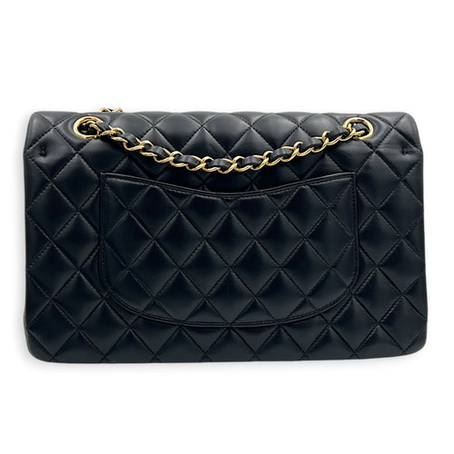 Classic Double Flap Shoulder Bag Medium Black in Lambskin, Gold hardware
