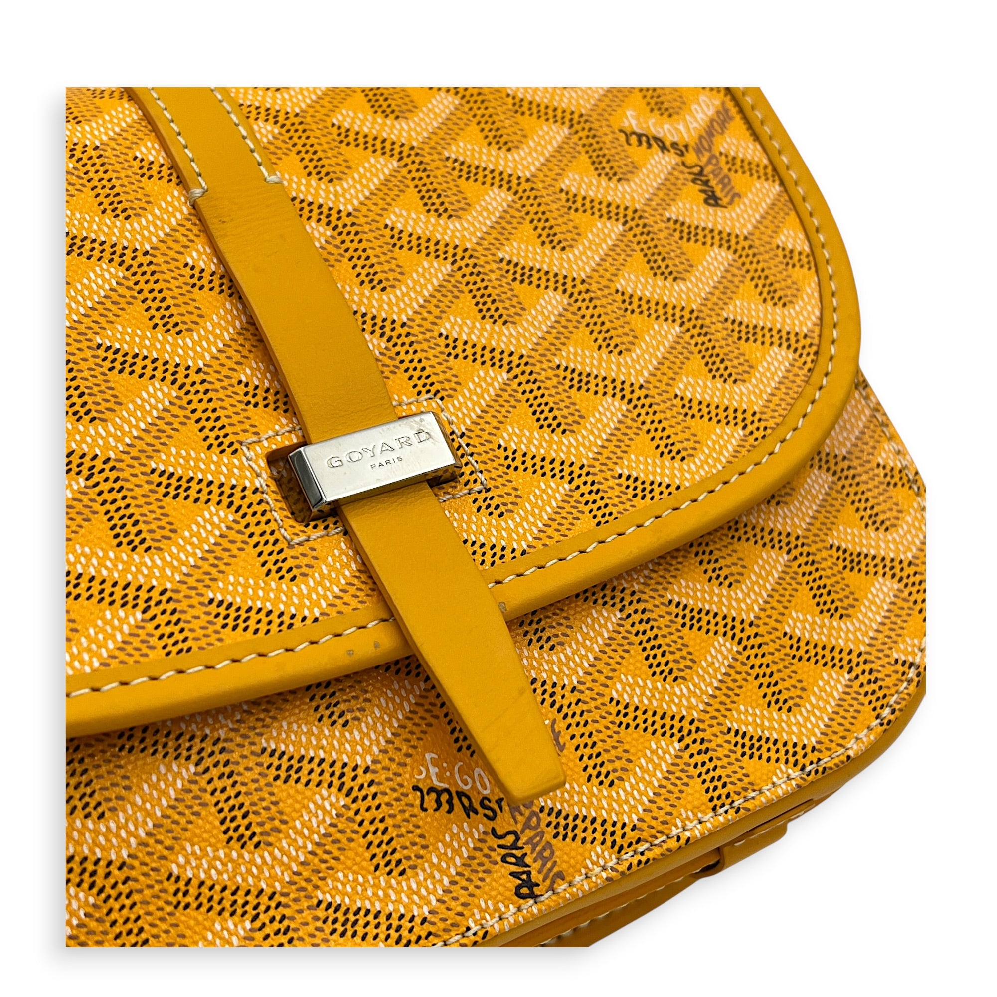 Belvedere Crossbody Bag PM Yellow in Coated Canvas, Silver hardware