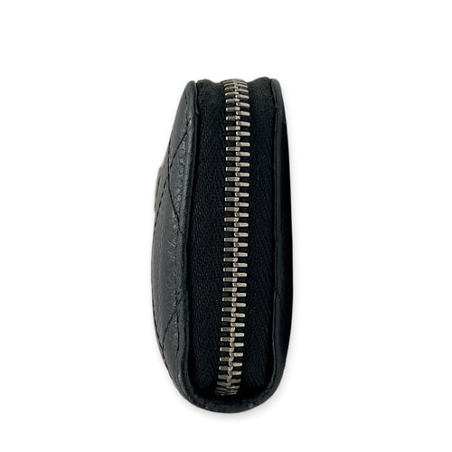Classic Coin Purse Black in Caviar Leather, Silver hardware
