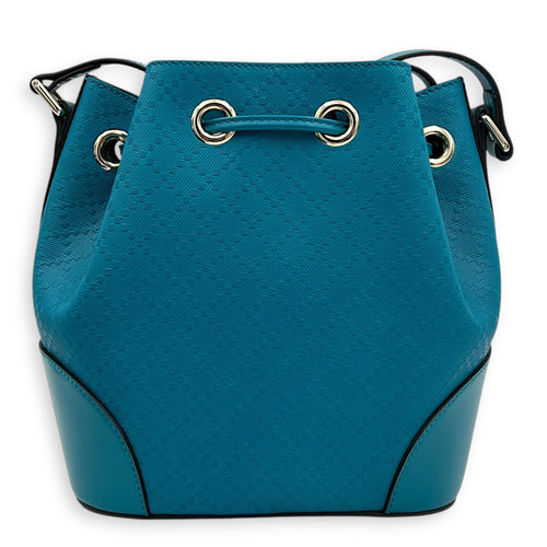 Diamente Bucket Bag Turquoise in Coated Canvas, Gold hardware