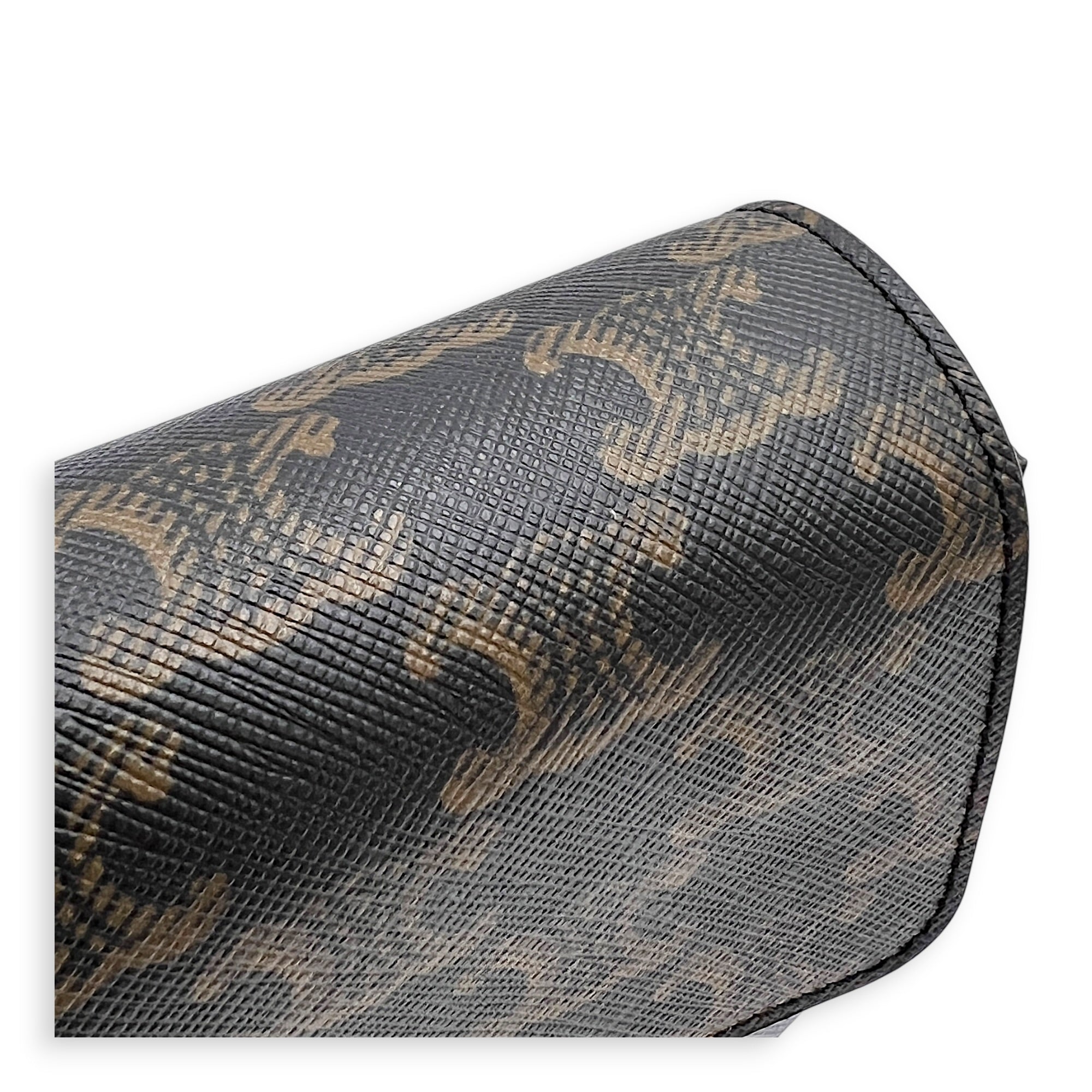 Triomphe Crossbody Bag Medium Tan in Coated Canvas, Gold hardware