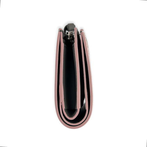 x Suna Fujita Trifold Compact Pink Wallet in Calfskin, Silver hardware