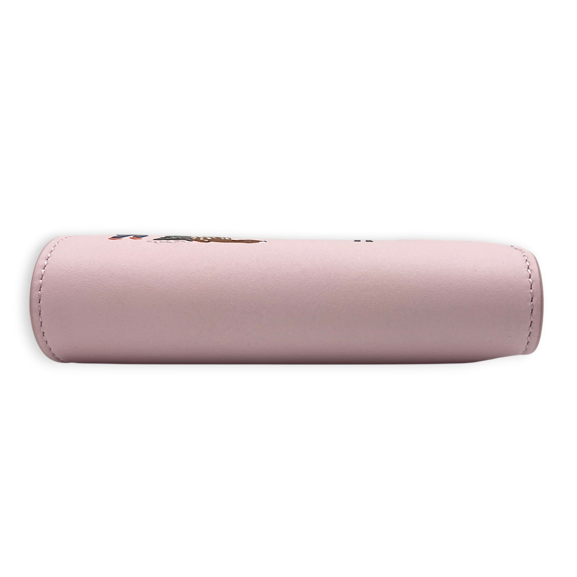x Suna Fujita Trifold Compact Pink Wallet in Calfskin, Silver hardware