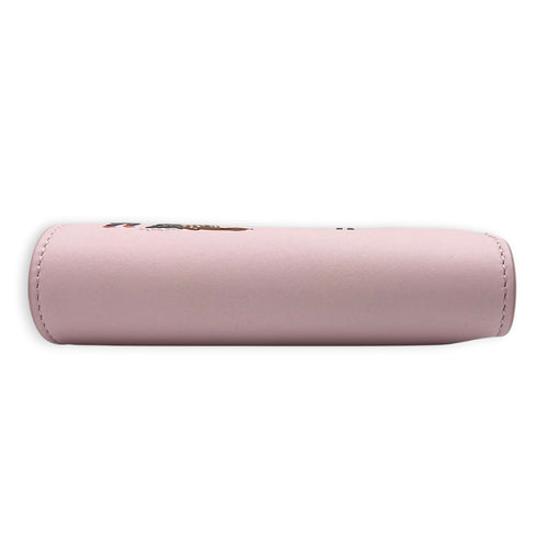 x Suna Fujita Trifold Compact Pink Wallet in Calfskin, Silver hardware