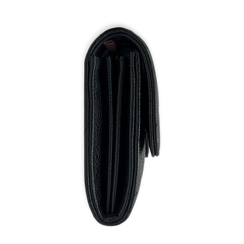 Classic Wallet Long Black in Caviar Leather, Gold hardware