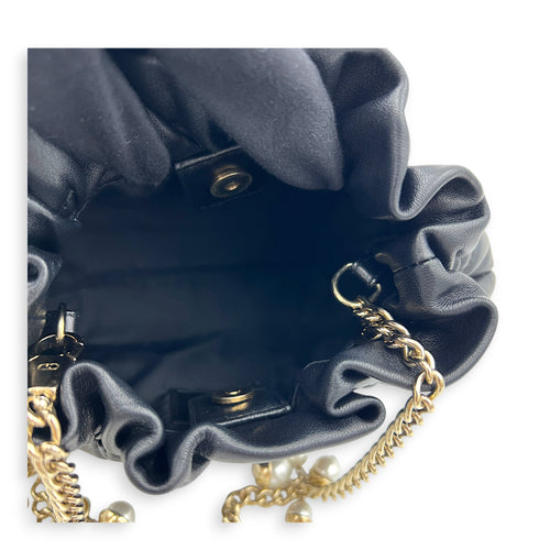 Delices Crossbody Bag Black in Lambskin, Gold hardware