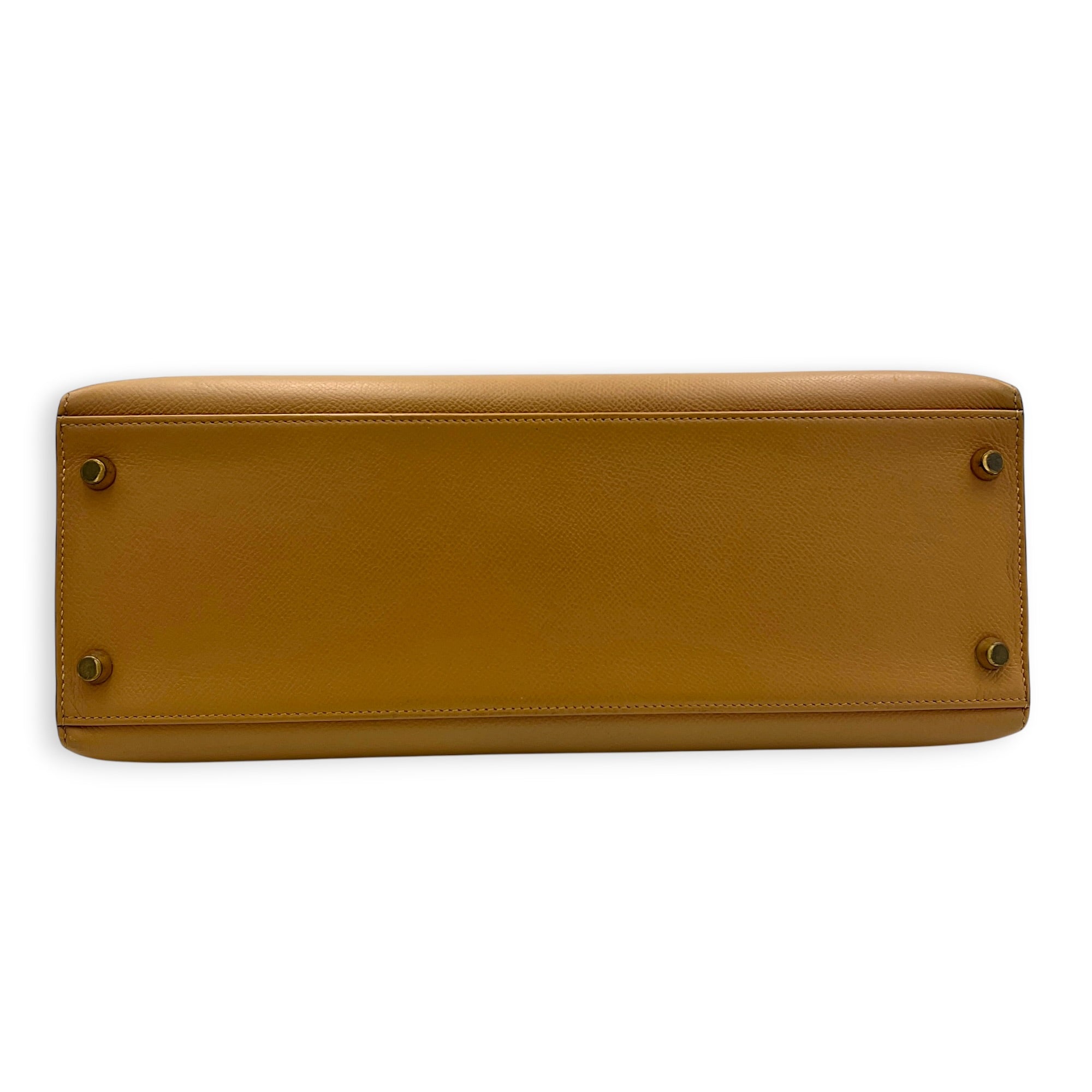 Sellier Kelly 32 Naturel Courchevel (Recoloured) Top Handle Bag in Epsom, Gold hardware