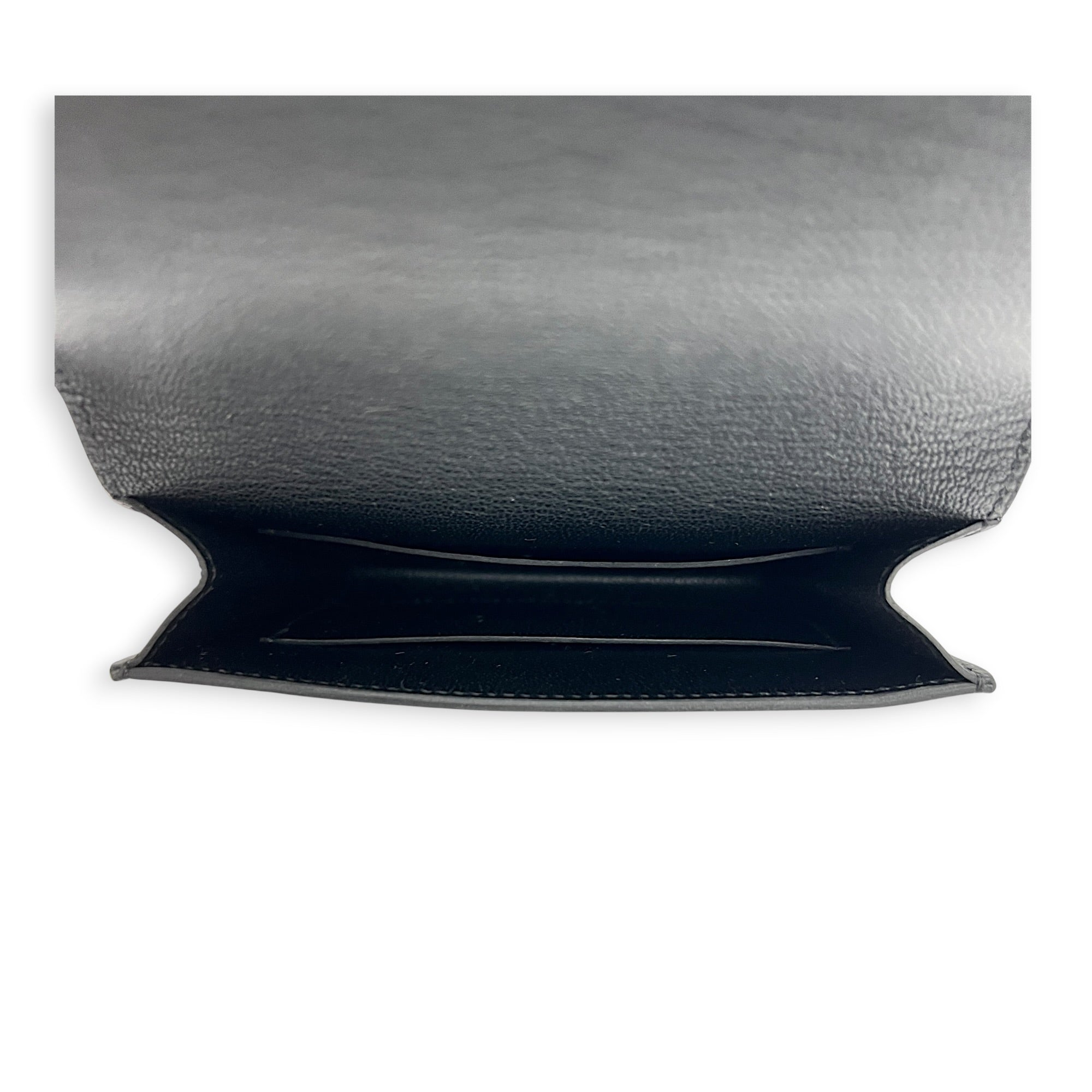 Roulis Slim Compact Noir Wallet in Chevre Mysore, Gold hardware