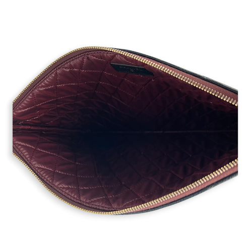 CC O Case Pouch Black in Caviar Leather, Gold hardware
