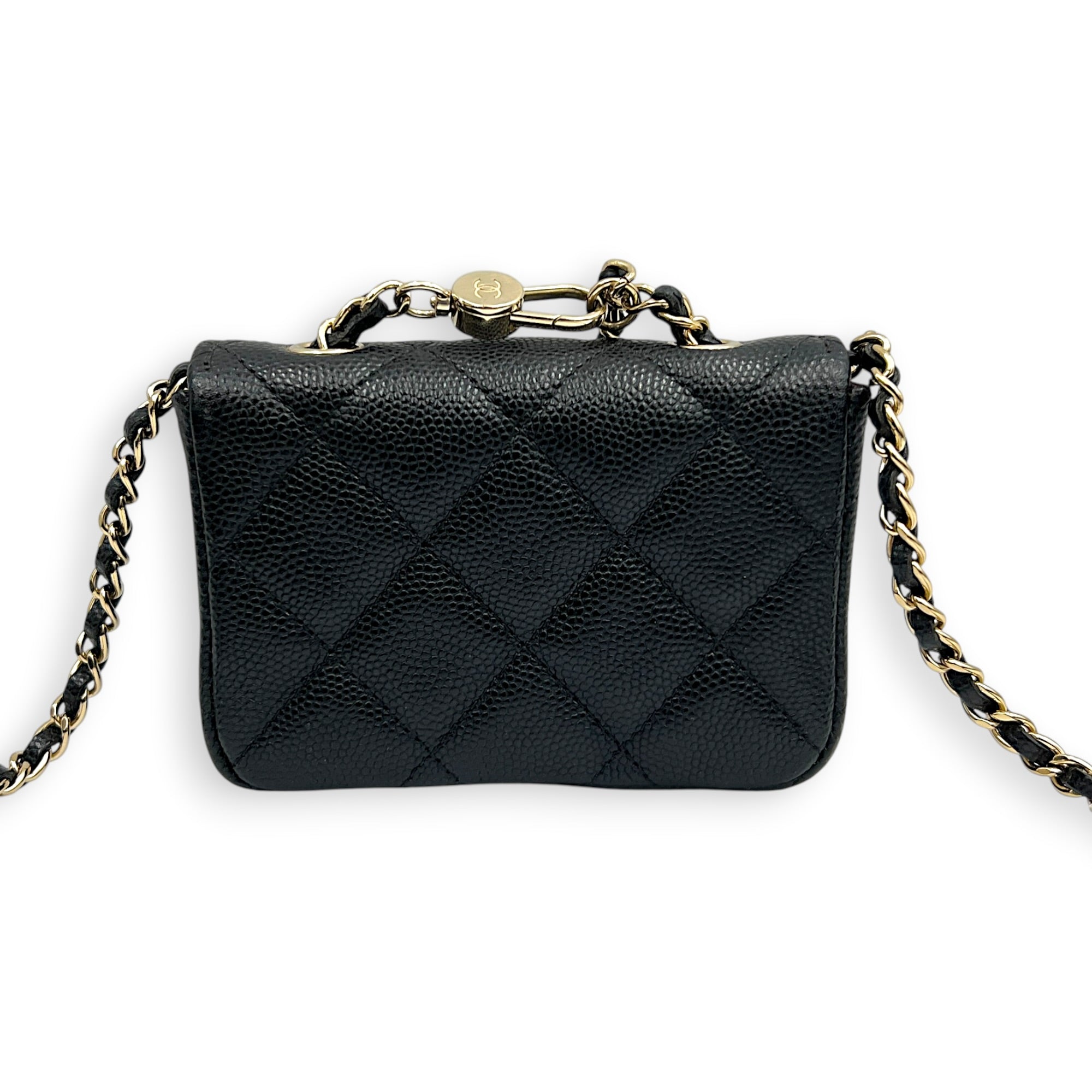 CC Belt Bag Mini Black in Caviar Leather, Gold hardware