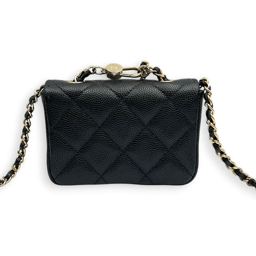 CC Belt Bag Mini Black in Caviar Leather, Gold hardware