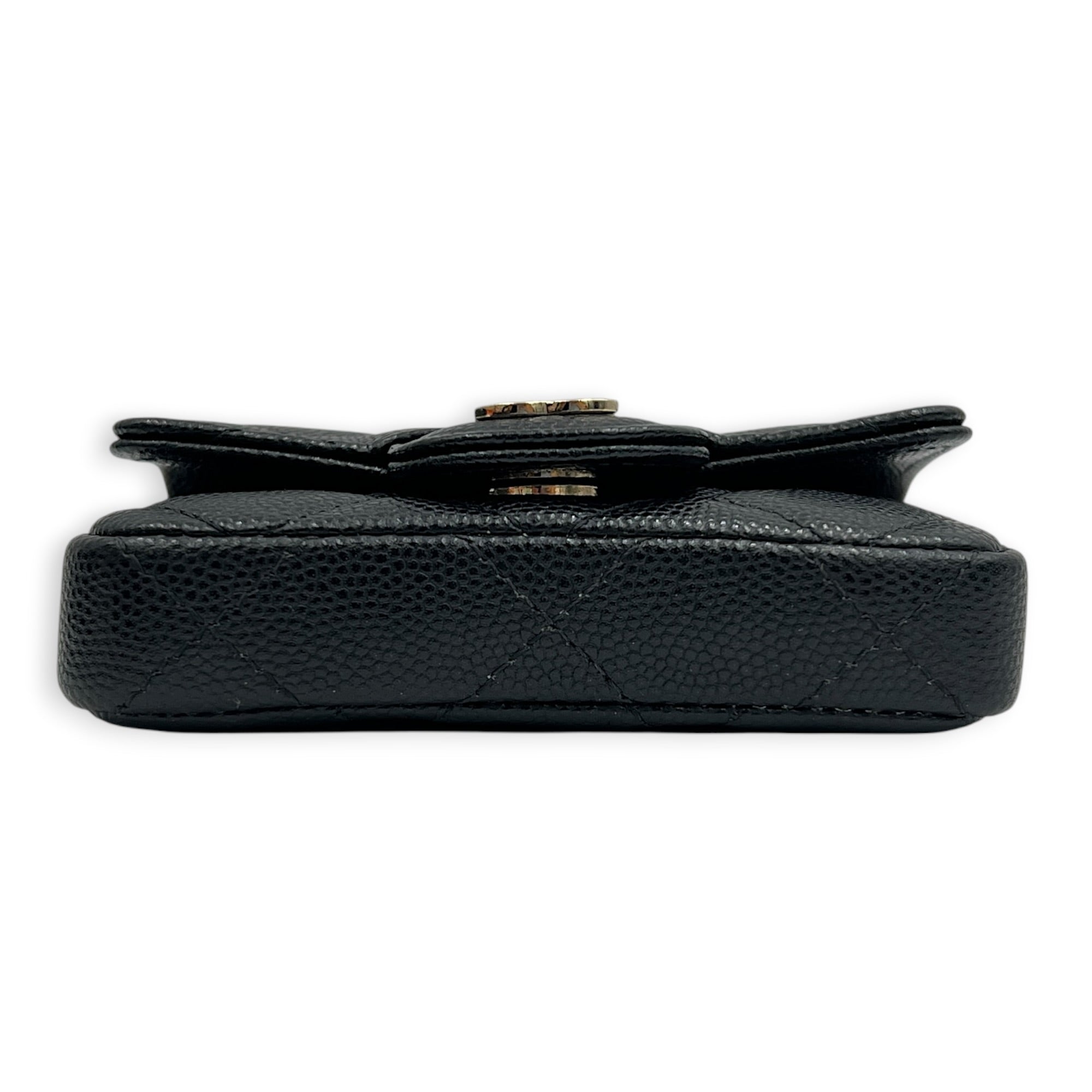 CC Belt Bag Mini Black in Caviar Leather, Gold hardware