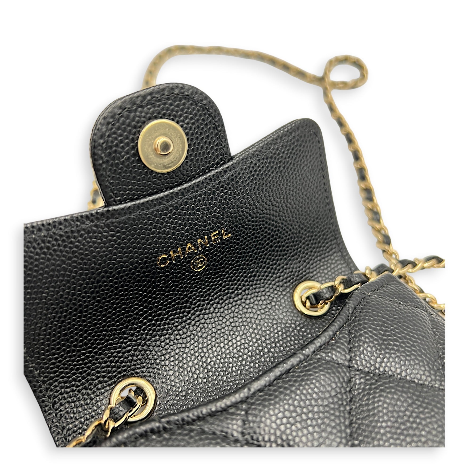 CC Belt Bag Mini Black in Caviar Leather, Gold hardware