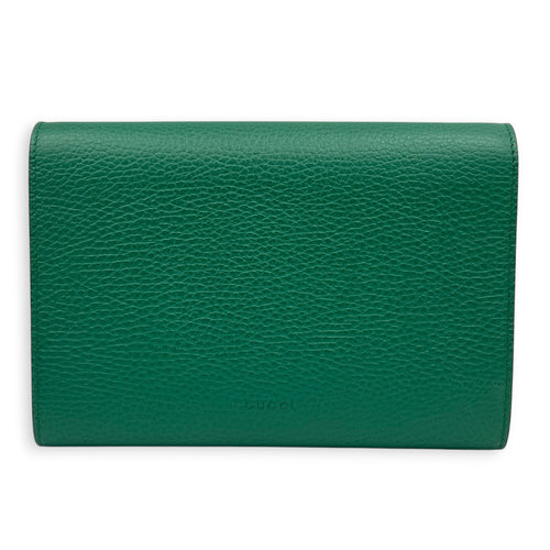 Dionysus Wallet On Chain Green in Calfskin, Ruthenium hardware