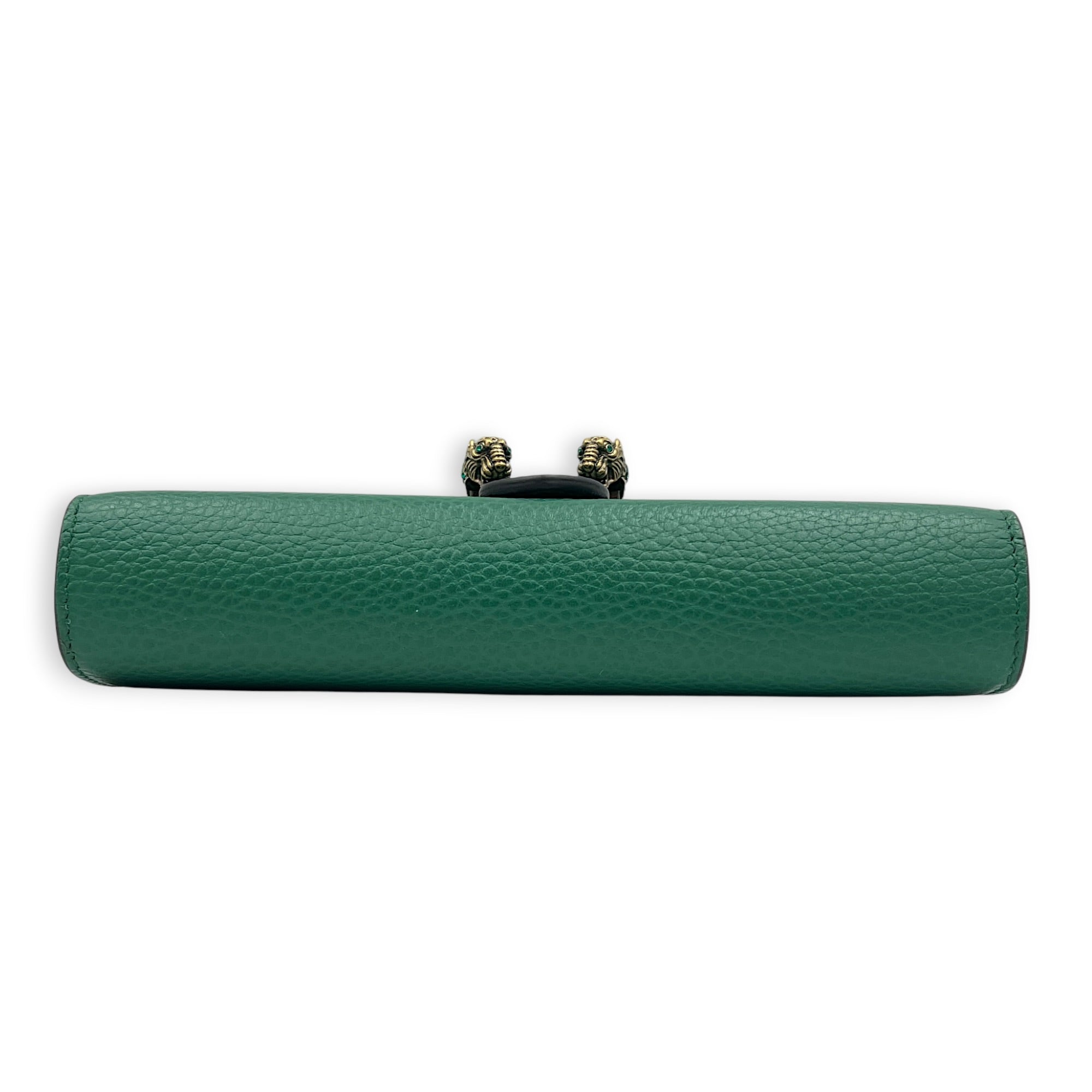 Dionysus Wallet On Chain Green in Calfskin, Ruthenium hardware