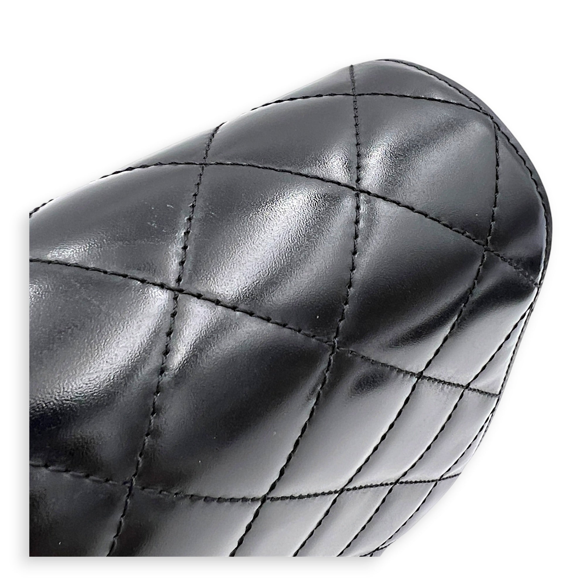 CC Black Messenger in Calfskin, Gold hardware